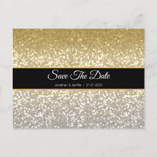 Gold und Silber Save the Date Ankündigungspostkarte