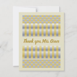 Gold und Silber (Schachbretter und Streifen) Dankeskarte