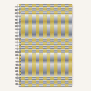 Gold und Silber (Schachbretter und Streifen) Notizbuch