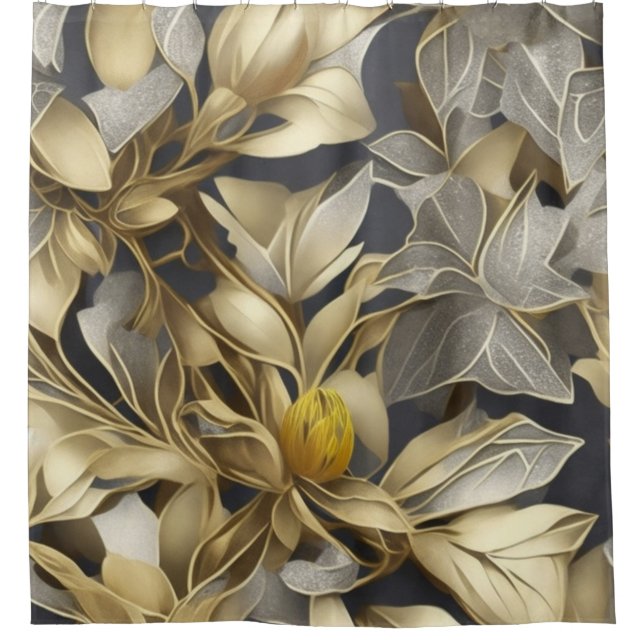 Gold- und Silber-Sequenzen Duschvorhang (Vorderseite)