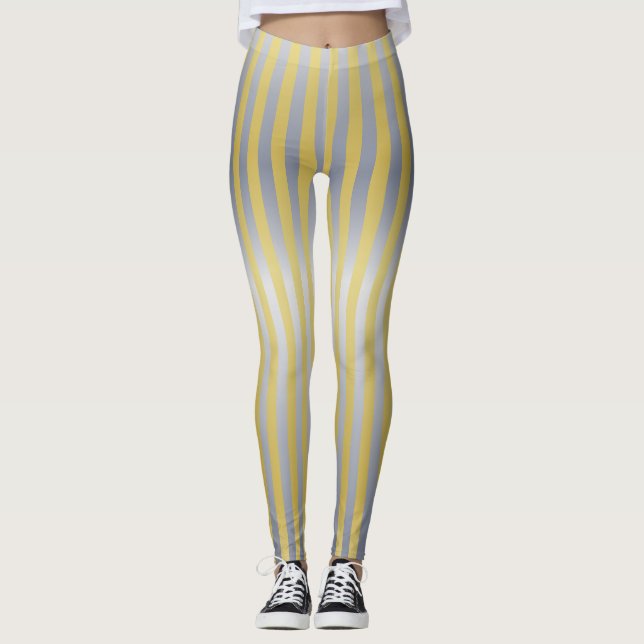 Gold und Silber (Streifen) Leggings (Vorderseite)
