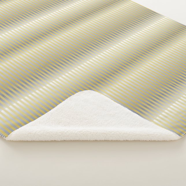 Gold und Silber (Streifen) Sherpadecke (3/4)
