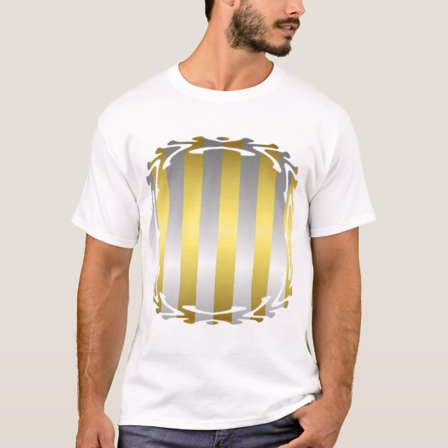 Gold und Silber Streifen T-Shirt (Vorderseite)