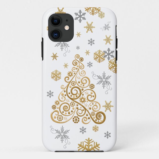 Gold und Silber Weihnachts-Handy-Fall Case-Mate iPhone Hülle (Rückseite)