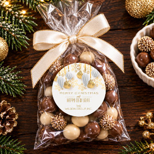Gold- und Silber-Weihnachtsdekorationen  Runder Aufkleber