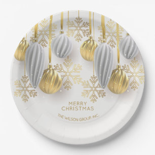 Gold und Silber Weihnachtsschmuck Pappteller