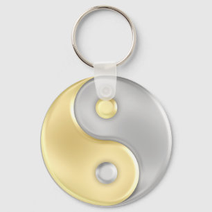 Gold und Silber Yin und Yang Schlüsselanhänger