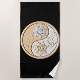 Gold- und Silber-Yin-Yang Strandtuch