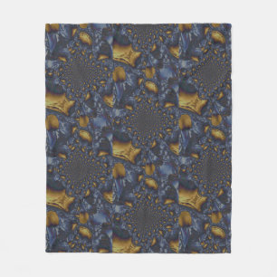 Gold und Silberblauer geschmolzene Metalle Fleecedecke