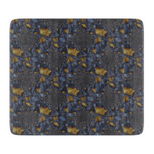 Gold und Silberblauer geschmolzene Metalle Schneidebrett