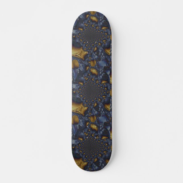 Gold und Silberblauer geschmolzene Metalle Skateboard (Vorne)