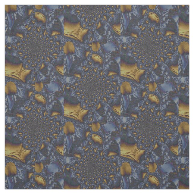 Gold und Silberblauer geschmolzene Metalle Stoff (Muster)