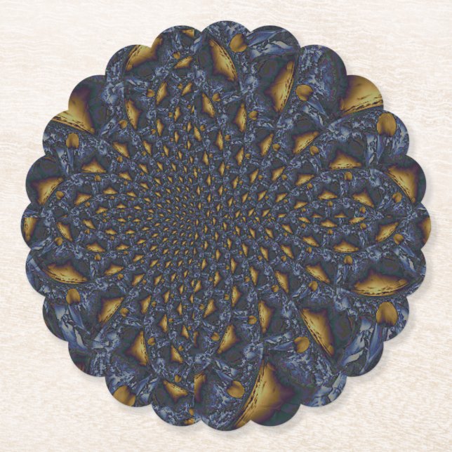 Gold und Silberblauer geschmolzene Metalle Untersetzer (Vorderseite)