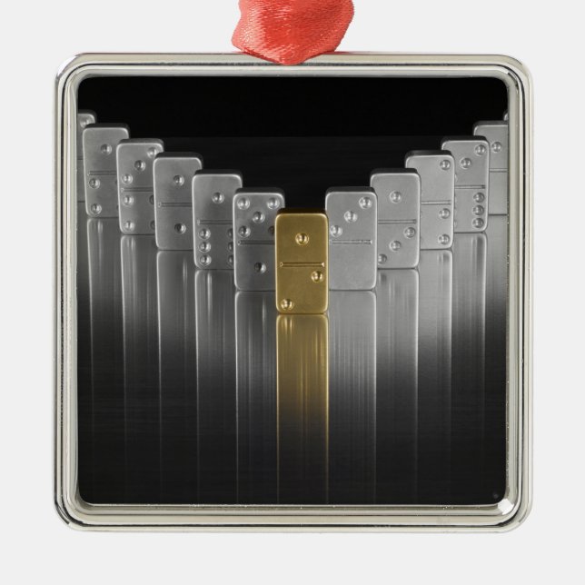 Gold- und Silberdominos Ornament Aus Metall (Vorne)