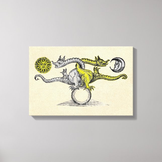 Gold und Silberdrachen Leinwanddruck (Vorderseite)