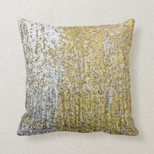 Gold-und Silbergrunge-Glitzerthrow-Couch-Kissen Kissen