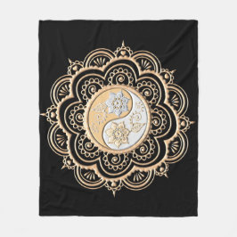 Gold- und Silbermandala Fleecedecke