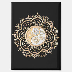 Gold- und Silbermandala Magnet