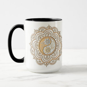 Gold- und Silbermandala Tasse