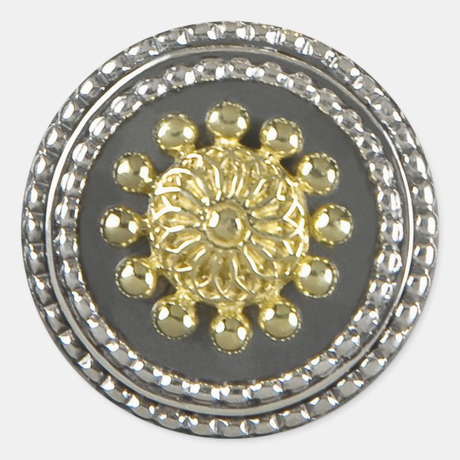 Gold- und Silbermedailliensticker Runder Aufkleber (Vorderseite)