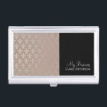 Gold und silberne Lilie aus Rose Visitenkarten Etui<br><div class="desc">Eleganter Metallrosa und schwarzer Visitenkartenhalter mit Glitzer und Grunge Blick auf eine Lilie.</div>