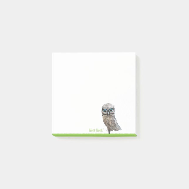 Gold und silberner grabender Eulen-Dekor Post-it Klebezettel (Vorderseite)