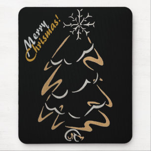 Gold- und silberner Weihnachtsbaum Mousepad