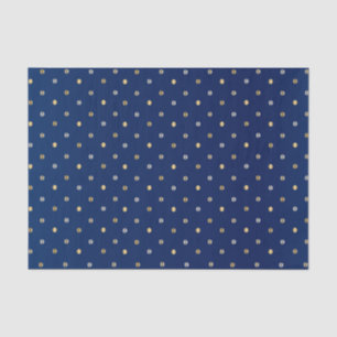 Gold- und Silberpolka-Punkte auf dem Navy Blue  Seidenpapier