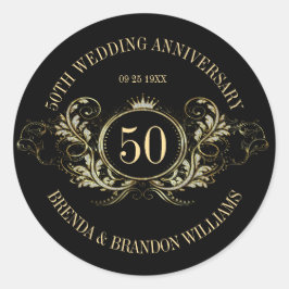 Gold- und Silberrahmen mit einem Kronplatz-Aufkleb Runder Aufkleber