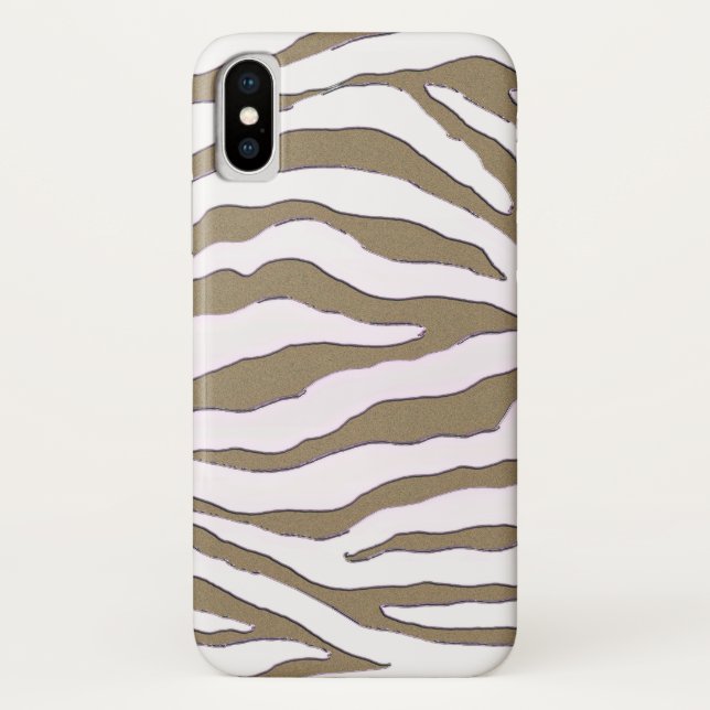 Gold-und Silberzebra-Streifen iPhone Fall Case-Mate iPhone Hülle (Rückseite)