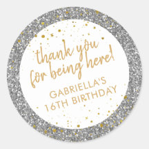 Gold und Silver Glitzer Danke für die Geburtstagsg