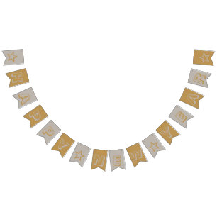 Gold und Silver Happy New Year Wimpelkette