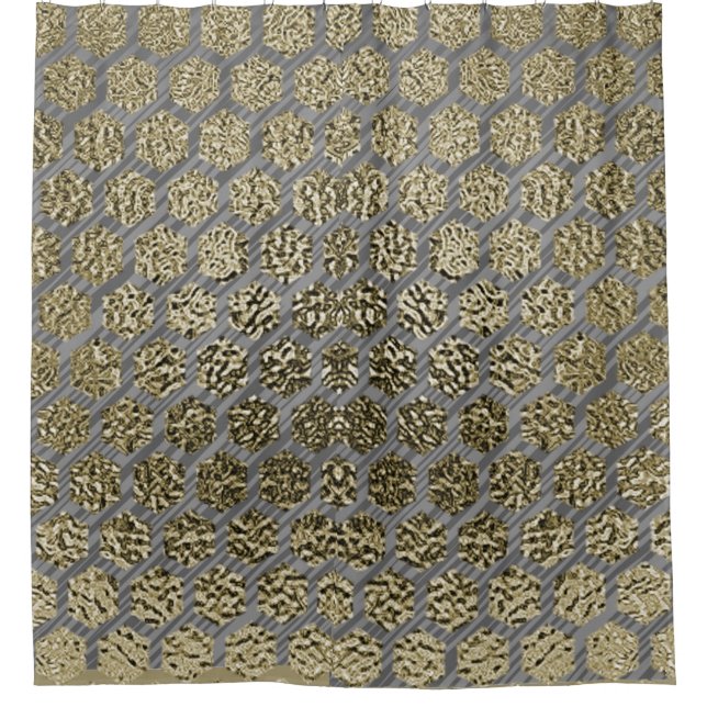 Gold und Silver Luxus Design Duschvorhang (Vorderseite)