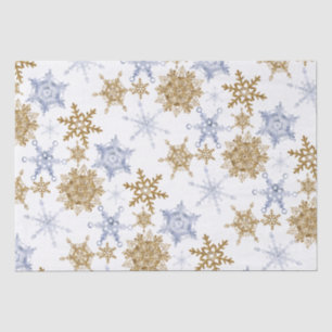 Gold und Silver Snowflakes Klare Bilder Seidenpapier