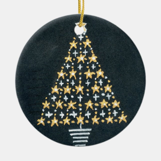 Gold und Silver Star Tree Weihnachtsschmuck (Vorne)