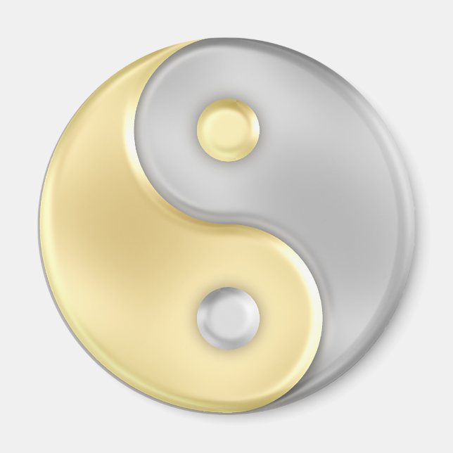Gold und Silver Yin und Yang Magnet (Vorne)