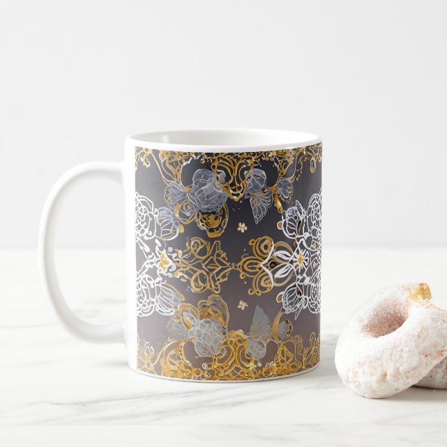 Gold und Slide Lacy Kaffeetasse (Mit Donut)