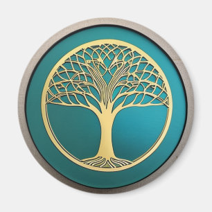 Gold und Türkis Tree of Life Magnet