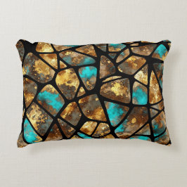 Gold und Türkis von Natasha Us Dekokissen
