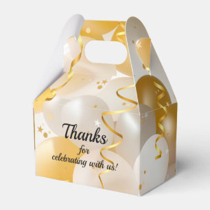 Gold-und Weiß-Ballon-Giebel-Gastgeschenk-Kasten Geschenkschachtel