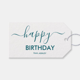 Gold und Weiß Casual Script Type Alles Gute zum Ge Geschenkanhänger