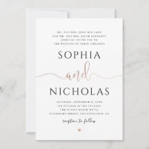 Gold und Weiß Hochzeitseinladung. Einfach einladen