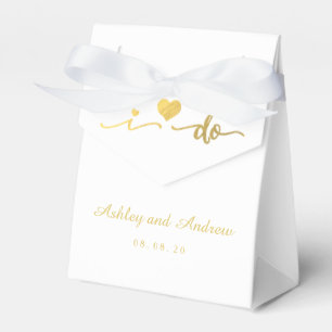 Gold und Weiß I Do Gastgeschenk Hochzeit Box Geschenkschachtel