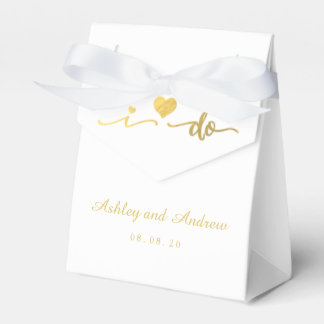 Gold und Weiß I Do Gastgeschenk Hochzeit Box Geschenkschachtel