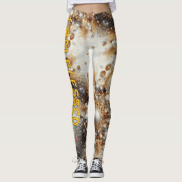Gold und Weiß "Ich bin gesegnet" Leggings