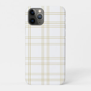 Gold- und Weiß-Minimal-Moderne-Karo-Sauberes-Muste Case-Mate iPhone Hülle