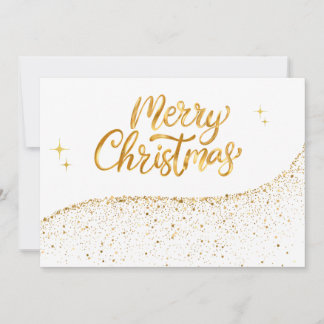 Gold und Weiß Minimalistischer Festlicher Weihnach Feiertagskarte