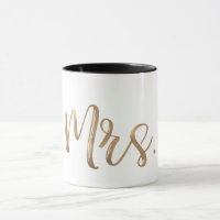 Gold und Weiß MRS. Typografie Moderne Minimalart