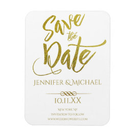 Gold und Weiß Save the Date Magnet