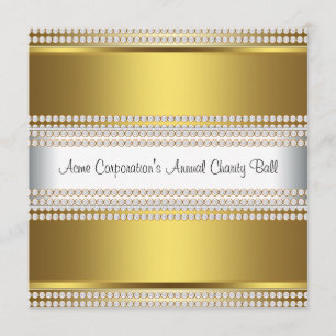Gold- und Weiß-Schwarze Gala-Unternehmensparty Einladung